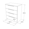 Ladenkastje 4 Lades Rebecca Mobili Aoki 87,5x72x42 Spaanplaat Ijzer Bruin Donkergrijs Modern