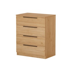 Ladenkastje 4 Lades Rebecca Mobili Aoki 87,5x72x42 Spaanplaat Ijzer Bruin Donkergrijs Modern