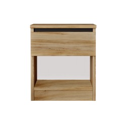 Nachtkastje 1 Lade Rebecca Mobili Marzeh 46,5x40x35,5 Spaanplaat Licht eiken Modern