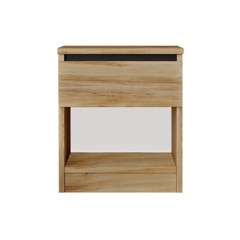 Nachttisch mit 1 Schublade Rebecca Mobili Marzeh 46,5x40x35,5 Spanplatte Eichenholz hell Modern Nachttisch mit 1 Schublade Rebecca Mobili Marzeh 46,5x40x35,5 Spanplatte Eichenholz hell Modern