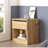 Comodino 1 Cassetto Rebecca Mobili Marzeh 46,5x40x35,5 Truciolato Rovere Chiaro  Moderno