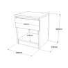 Comodino 1 Cassetto Rebecca Mobili Marzeh 46,5x40x35,5 Truciolato Rovere Chiaro  Moderno