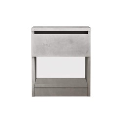 Comodino 1 Cassetto Rebecca Mobili Kanuka 46,5x40x35,5 Truciolato Grigio Pietra  Moderno