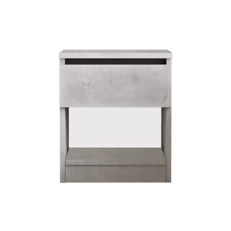 1-Drawer Bedside Table Rebecca Mobili Kanuka 46,5x40x35,5 Chipboard Stone Grey Modern 1-Drawer Bedside Table Rebecca Mobili Kanuka 46,5x40x35,5 Chipboard Stone Grey Modern