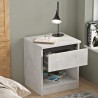 Nachttisch mit 1 Schublade Rebecca Mobili Kanuka 46,5x40x35,5 Spanplatte Steingrau Modern