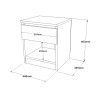 Nachttisch mit 1 Schublade Rebecca Mobili Kanuka 46,5x40x35,5 Spanplatte Steingrau Modern