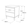 Comodino 2 Cassetti Rebecca Mobili Zatar 49x40x35,5 Truciolato Ferro Rovere Chiaro Nero Moderno
