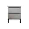 Comodino 2 Cassetti Rebecca Mobili Sankaran 49x40x35,5 Truciolato Ferro Grigio Pietra Nero Moderno