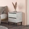 Comodino 2 Cassetti Rebecca Mobili Sankaran 49x40x35,5 Truciolato Ferro Grigio Pietra Nero Moderno