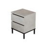 Comodino 2 Cassetti Rebecca Mobili Sankaran 49x40x35,5 Truciolato Ferro Grigio Pietra Nero Moderno