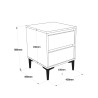 Mesita de Noche 2 Cajones Rebecca Mobili Hayl 58,5x45x45 Tablero de partículas PVC Blanco Moderno