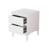 Mesita de Noche 2 Cajones Rebecca Mobili Hayl 58,5x45x45 Tablero de partículas PVC Blanco Moderno