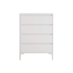 Ladenkastje 4 Lades Rebecca Mobili Kemiri 98,5x72x45 Spaanplaat PVC Wit Modern