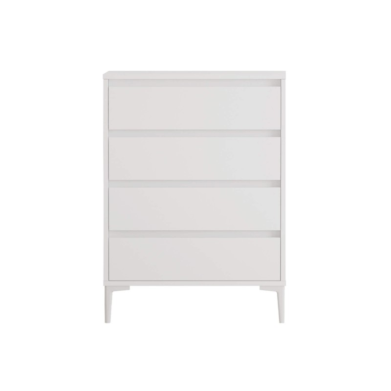 Ladenkastje 4 Lades Rebecca Mobili Kemiri 98,5x72x45 Spaanplaat PVC Wit Modern Ladenkastje 4 Lades Rebecca Mobili Kemiri 98,5x72x45 Spaanplaat PVC Wit Modern