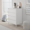 Ladenkastje 4 Lades Rebecca Mobili Kemiri 98,5x72x45 Spaanplaat PVC Wit Modern
