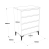 Ladenkastje 4 Lades Rebecca Mobili Kemiri 98,5x72x45 Spaanplaat PVC Wit Modern