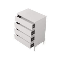 Ladenkastje 4 Lades Rebecca Mobili Kemiri 98,5x72x45 Spaanplaat PVC Wit Modern