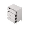 Ladenkastje 4 Lades Rebecca Mobili Kemiri 98,5x72x45 Spaanplaat PVC Wit Modern