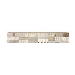 Wall-Mounted TV Unit Rebecca Mobili Kasuri 29,5x180x31,5 Chipboard  Light Oak White Modern