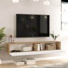 Wall-Mounted TV Unit Rebecca Mobili Kasuri 29,5x180x31,5 Chipboard  Light Oak White Modern