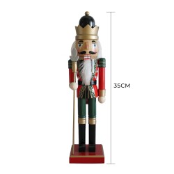 Weihnachtsnussknacker Rebecca Mobili Arjuna 35x8x10 Holz Grün Rot Klassisch