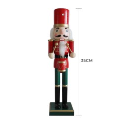 Rebecca Mobili Schiaccianoci Decorativo Soldatino Grande di Natale con Cappello Nero