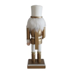 Kerstnotenkraker Rebecca Mobili Djede 25x6,5x7,5 Hout Wit Goud Klassiek