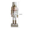 Christmas Nutcracker Rebecca Mobili Felicia 25x6,5x7,5 Wood White Gold Classic