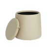 Pufe Banco com Arrumação Mobili Rebecca Gardenia 42x45x45 PU Madeira MDF Bege Moderno