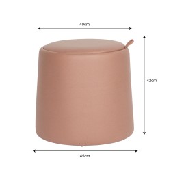 Pufe Banco com Arrumação Mobili Rebecca Lisianthus 42x45x45 PU Madeira MDF Rosa Moderno