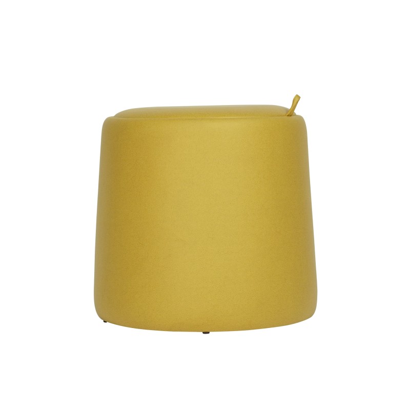 Pufe Banco com Arrumação Mobili Rebecca Cassiope 42x45x45 PU Madeira MDF Amarelo Moderno
