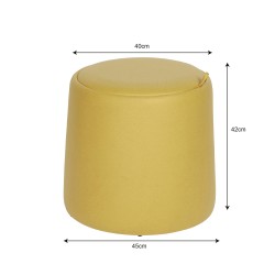 Pufe Banco com Arrumação Mobili Rebecca Cassiope 42x45x45 PU Madeira MDF Amarelo Moderno