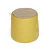 Pufe Banco com Arrumação Mobili Rebecca Cassiope 42x45x45 PU Madeira MDF Amarelo Moderno