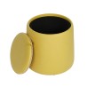 Pufe Banco com Arrumação Mobili Rebecca Cassiope 42x45x45 PU Madeira MDF Amarelo Moderno