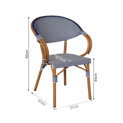 Stapelbare Gartenstühle Mobili Rebecca Camellia 84x57x57 Aluminium PVC, PET Blau Weiß Klassisch 2er-Set