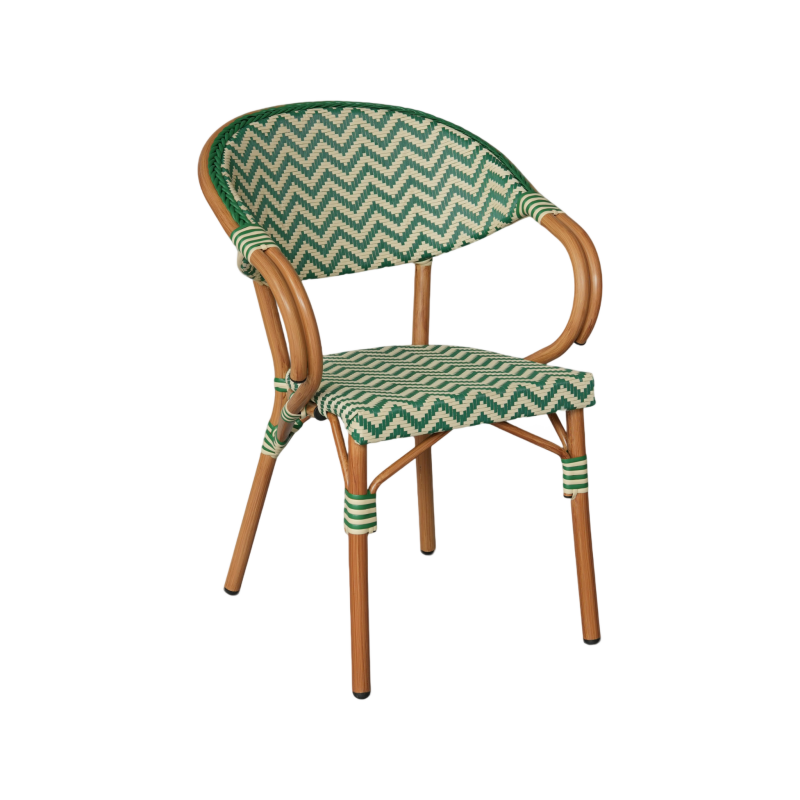 Stapelbare Gartenstühle Mobili Rebecca Amaranta 84x57x57 Aluminium PVC, PET Grün Weiß Klassisch 2er-Set