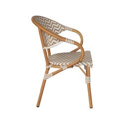 Stapelbare Gartenstühle Mobili Rebecca Fuchsia 84x57x57 Aluminium PVC, PET Braun Weiß Klassisch 2er-Set