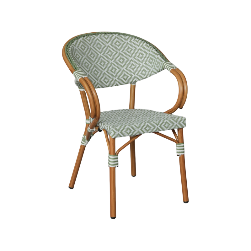 Stapelbare Gartenstühle Mobili Rebecca Helianthe 84x57x57 Aluminium PVC, PET Weiß Grün Klassisch 2er-Set