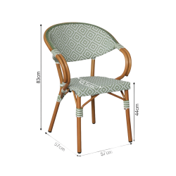 Stapelbare Gartenstühle Mobili Rebecca Helianthe 84x57x57 Aluminium PVC, PET Weiß Grün Klassisch 2er-Set