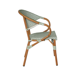 Stapelbare Gartenstühle Mobili Rebecca Helianthe 84x57x57 Aluminium PVC, PET Weiß Grün Klassisch 2er-Set