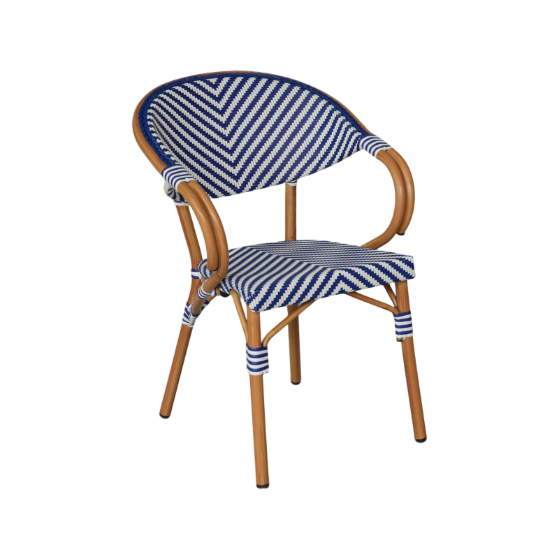 Stapelbare Gartenstühle Mobili Rebecca Belladonna 84x57x57 Aluminium PVC, PET Weiß Blau Klassisch 2er-Set