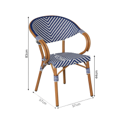 Stapelbare Gartenstühle Mobili Rebecca Belladonna 84x57x57 Aluminium PVC, PET Weiß Blau Klassisch 2er-Set
