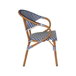 Stapelbare Gartenstühle Mobili Rebecca Belladonna 84x57x57 Aluminium PVC, PET Weiß Blau Klassisch 2er-Set