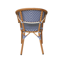 Stapelbare Gartenstühle Mobili Rebecca Belladonna 84x57x57 Aluminium PVC, PET Weiß Blau Klassisch 2er-Set