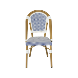 Stapelbare Gartenstühle Rebecca Mobili Kentia 85x46x57 cm Aluminium PVC, PET Blau Weiß Klassisch – 2er Set