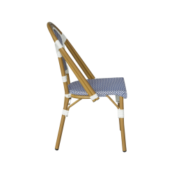 Stapelbare Gartenstühle Rebecca Mobili Kentia 85x46x57 cm Aluminium PVC, PET Blau Weiß Klassisch – 2er Set