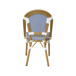 Stapelbare Gartenstühle Rebecca Mobili Kentia 85x46x57 cm Aluminium PVC, PET Blau Weiß Klassisch – 2er Set