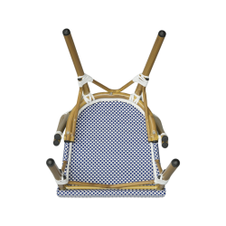 Stapelbare Gartenstühle Rebecca Mobili Kentia 85x46x57 cm Aluminium PVC, PET Blau Weiß Klassisch – 2er Set