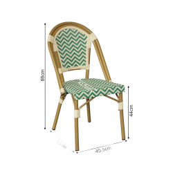 Stapelbare Gartenstühle Mobili Rebecca Tillandsia 85x46x57 Aluminium PVC, PET Grün Weiß Klassisch 2er-Set