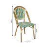 Stapelbare Gartenstühle Mobili Rebecca Tillandsia 85x46x57 Aluminium PVC, PET Grün Weiß Klassisch 2er-Set
